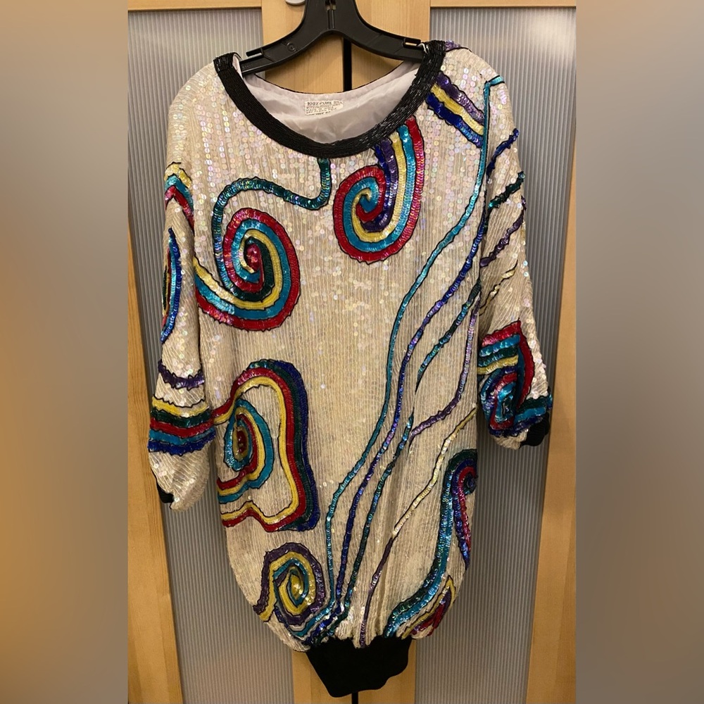 Vintage sequined boxy mini dress Size XS